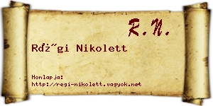Régi Nikolett névjegykártya