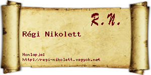 Régi Nikolett névjegykártya