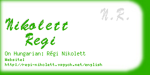 nikolett regi business card